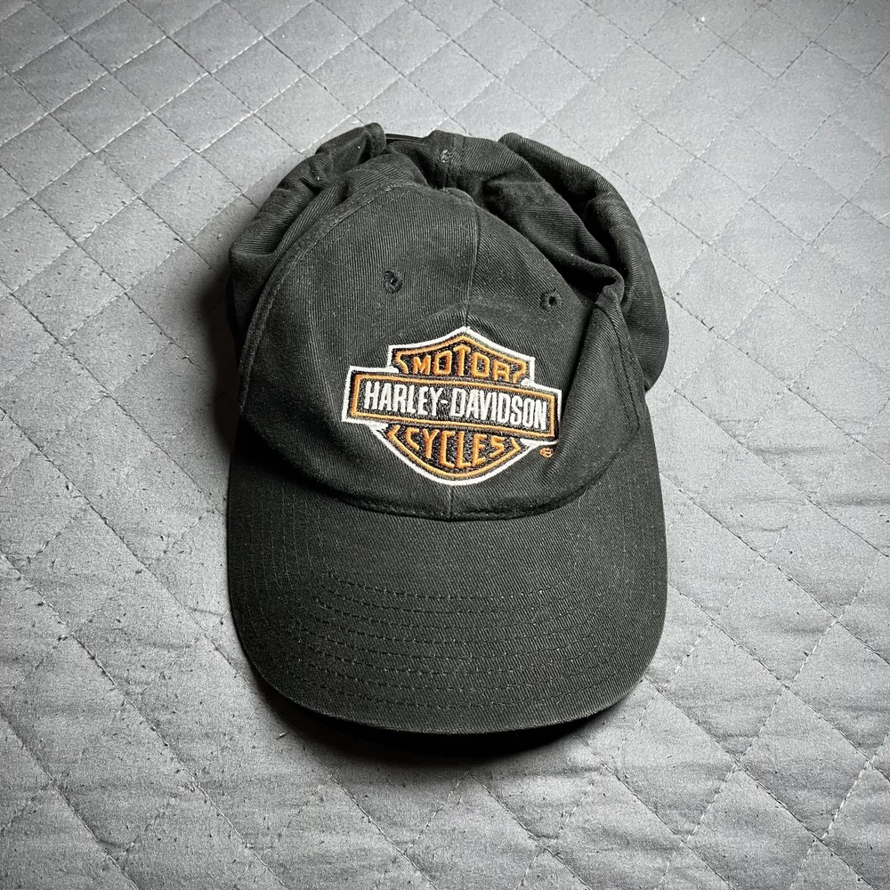 Harley-Davidson Motorcycle‎ Hat Black Embroidered Biker Cap Adult Adjustable